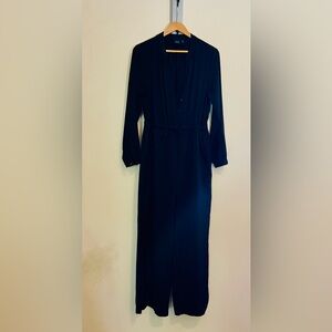 GAP Black Long Sleeve Jumpsuit, Size L